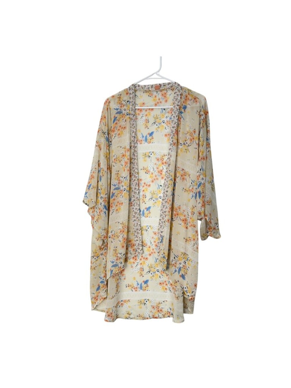 Band Of Gypsies Women Open Front Floral Kimono Cardigan SZ XS/S 100% Polyester